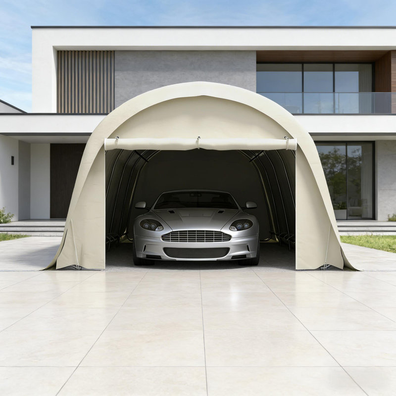Tente de garage spacieuse, abri d'auto robuste, Beige