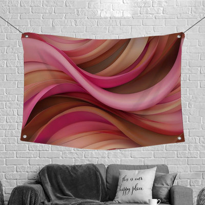 Swirling Ribbons Artwork Microfiber Fabric Tapestry