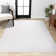 Wolcott Modern Minimalist Pinstripe High-Low White/Silver Rug