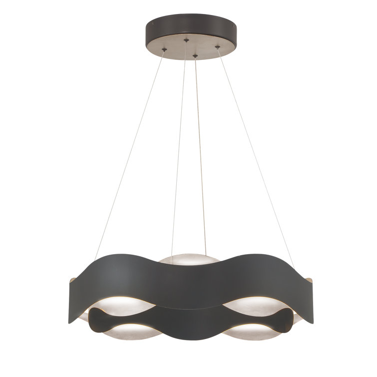 Vaughan 1 Light 24" Chandelier in Black and Nickel