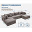 Canapé modulaire en U de 140 po avec repose-pieds et canapé-lit modulaire 4 places pour salon-818871021