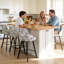 Tabouret de comptoir pivotant rembourré en lin de 30 po avec dossier haut (ensemble de 4)-423412558-423412593-423412559