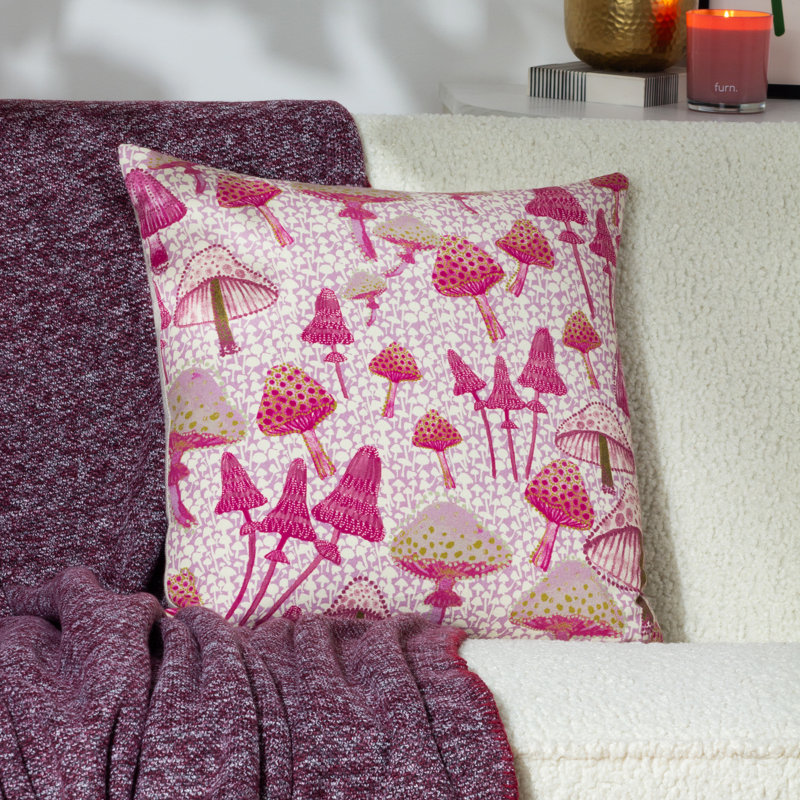 Square Cushion, Purple/White