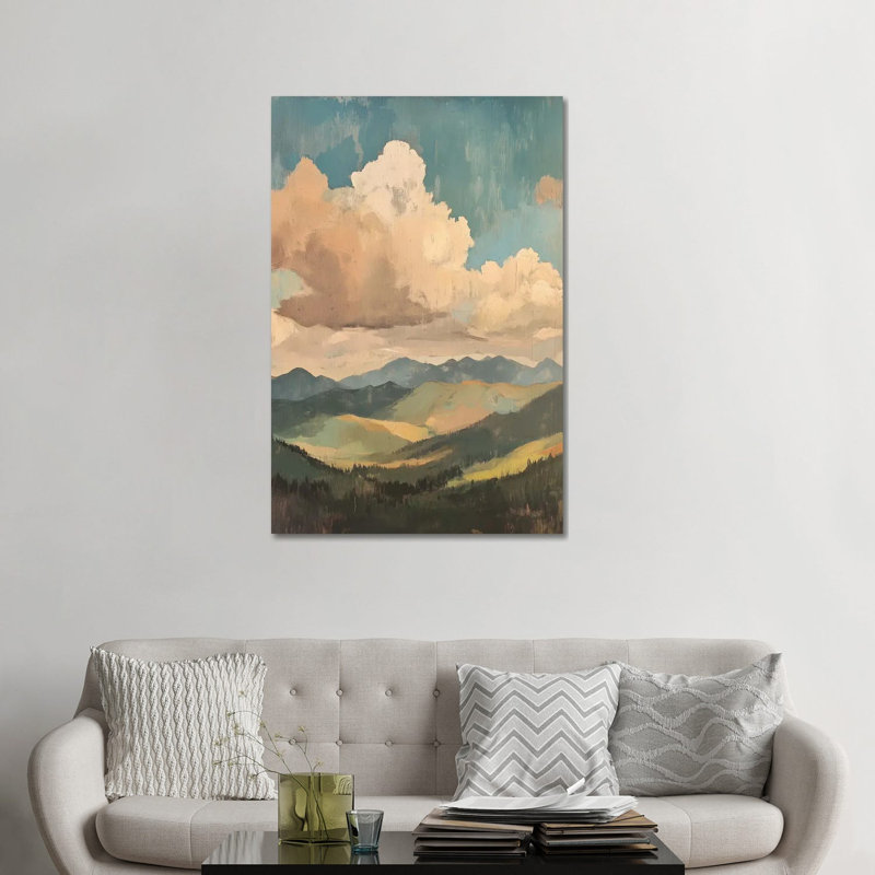 «Mountain Cloudscape», reproduction d'art sur toile tendue, 48 po x 32 po, Toile tendue avec châssis, Sans cadre