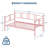 Twin Daybed with Trundle, Sturdy Metal Day Bed with Steel Slat Support, Trundle Bed Twin with Arched Headboard, 6 Casters for Easy Mobility, SofaBed for Living Room, Bedroom and Guest Room-758616614