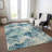 Machine Washable Indoor/Outdoor Xhevrie Teal Rug-715740483