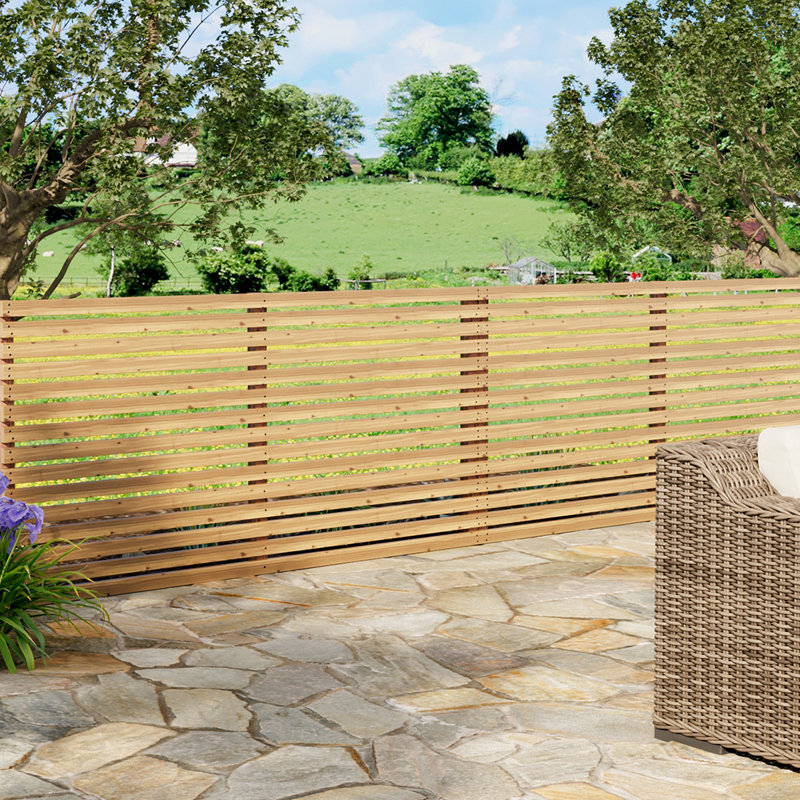 Garden Pine Fence, Yellow, 180cm H x 60cm W x 14cm D