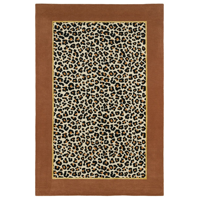 Fauve Hand Tufted Animal Print Area Rug in Naturel/Beige, Rectangle 5'7" x 7'10"