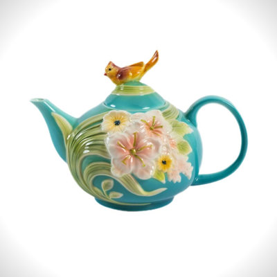 8" Hand Painted Decorative Teapot Accent "Atlas"