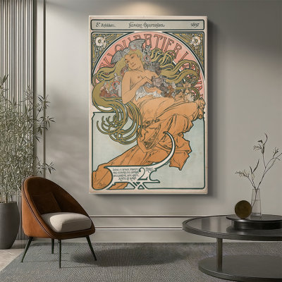 Au Quartier - Toile tendue sur toile de style latino par Alphonse Mucha