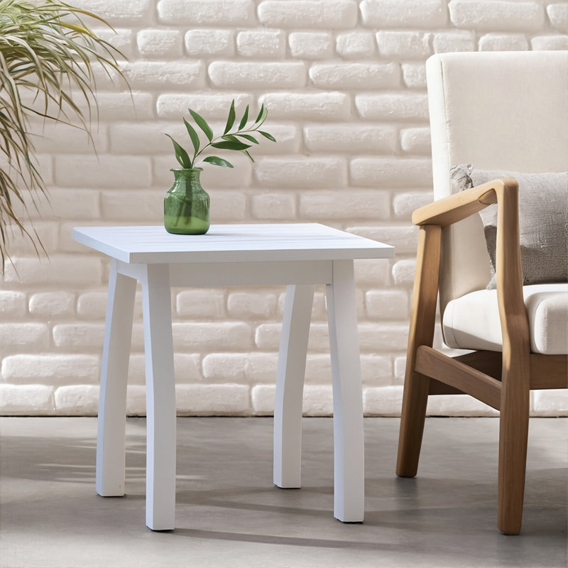 Table d'appoint en bois d'acacia, Blanc