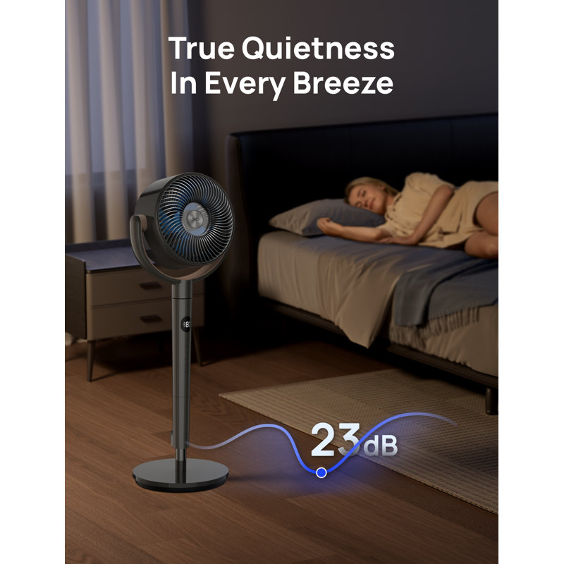 Ventilateur de plancher sur pied intelligent 120 ° + 120 ° Dreo Polyfan - 85 pi Portée avec 8 vitesses et minuterie 8h