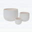 Ensemble de pots à fleurs ronds en oxyde de magnésium assortis, idéal pour une utilisation intérieure et extérieure avec trous de drainage et motif de tissage