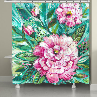 Pink Peonies Shower Curtain By Laural Home