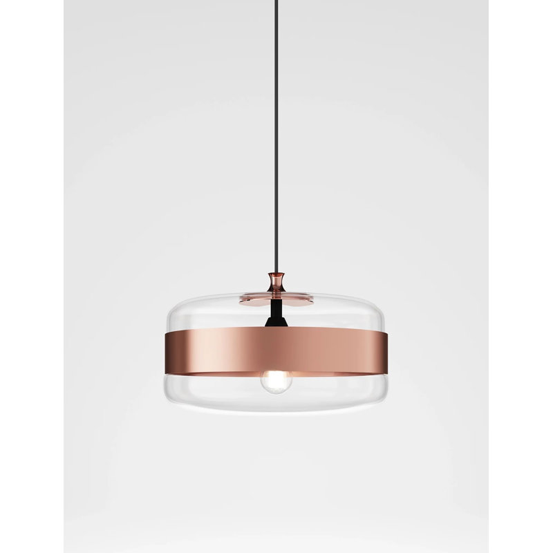 Futura 1 - Light Pendant, 89" H x 16" W x 16" D, Crystal/Copper, Matte Black/Glossy Copper