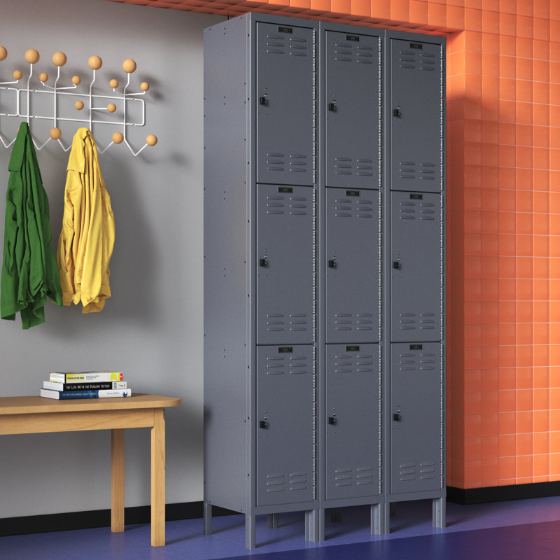 Casier large ValueMax 3 Tier 3, L 36 po x P 18 po x H 78 po, Gris foncé, Assemblé