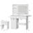 Cradere Makeup Vanity With LED Mirror, 3 Tier Open Shelves and Outlets, 2 Drawers & A Cabinet, Storage Stool-961598009