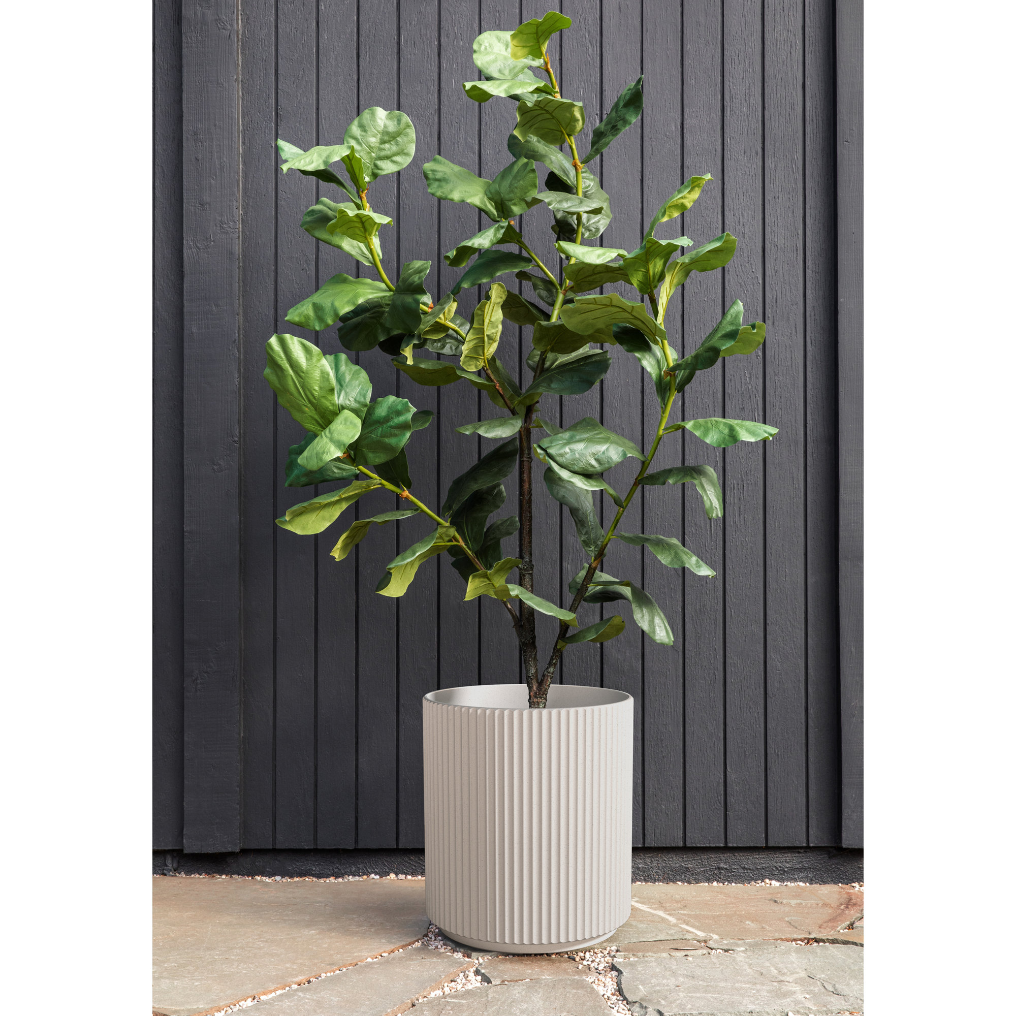 Demi Series Round Planter, White, 19.75" H x 18.5" W x 18.5" D, 1