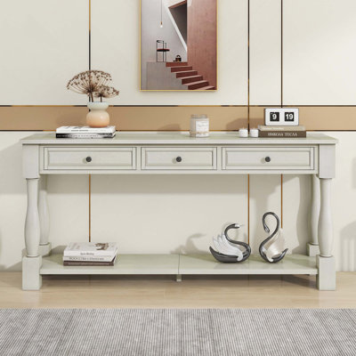 Console de 63 po de long avec tiroirs et tablette pour l'entrée, le couloir et le salon
