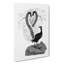 Lyrebird Illustration in Black & White - Wrapped Canvas Drawing - Wrapped Canvas-55329364