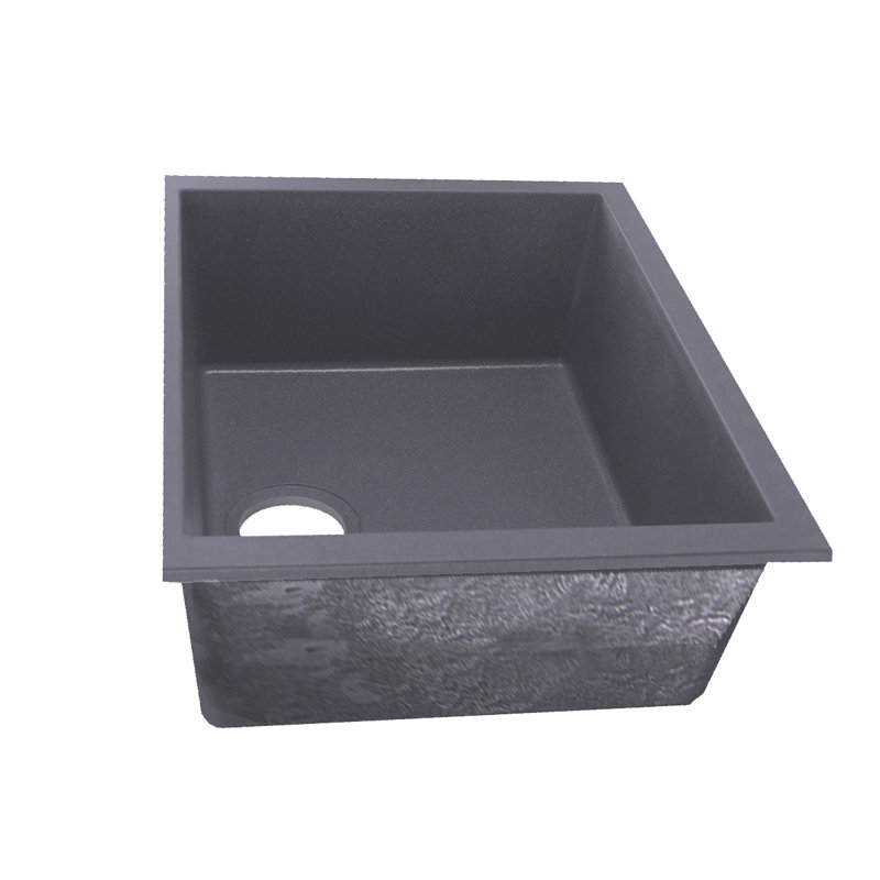 23.63'' L Single Basin Kitchen Sink, Titanium Gray