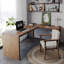 86.61"Walnut L-Shaped Solid Wood desk-108679193-108679192