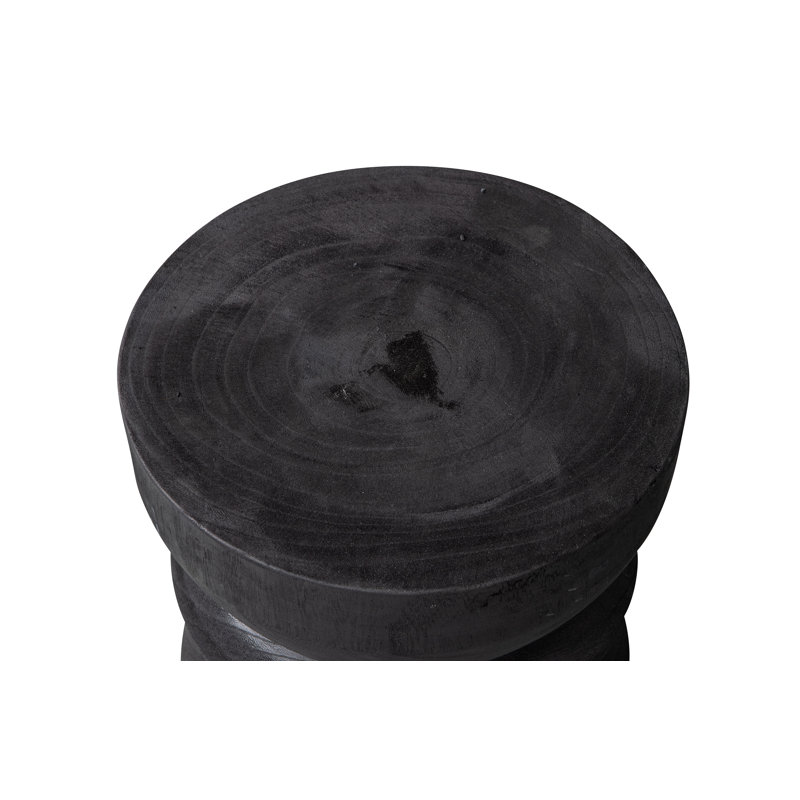 Bikkel Solid Wood Accent Stool, Black