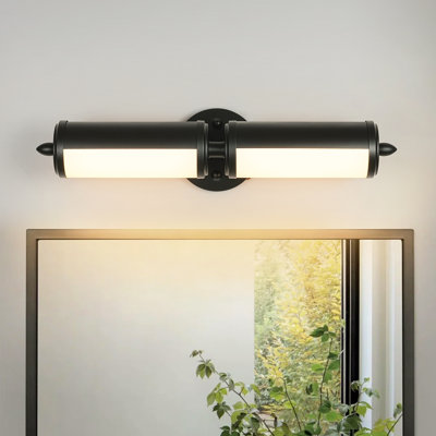 Modern Modern Matte Black Rotatable LED Tube Wall Sconce