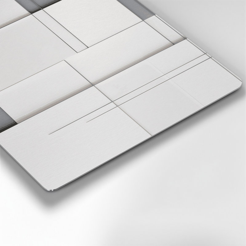 Minimalisme 15, art mural gris en métal, H 12 po x l 12 po