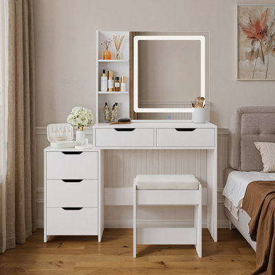 Mohibullah Makeup Vanity with LED Light by Ebern Designs