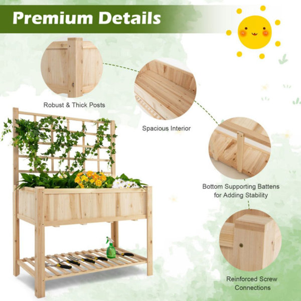 Arlmont & Co. Jovonne Wood Outdoor Raised Garden Bed | Wayfair