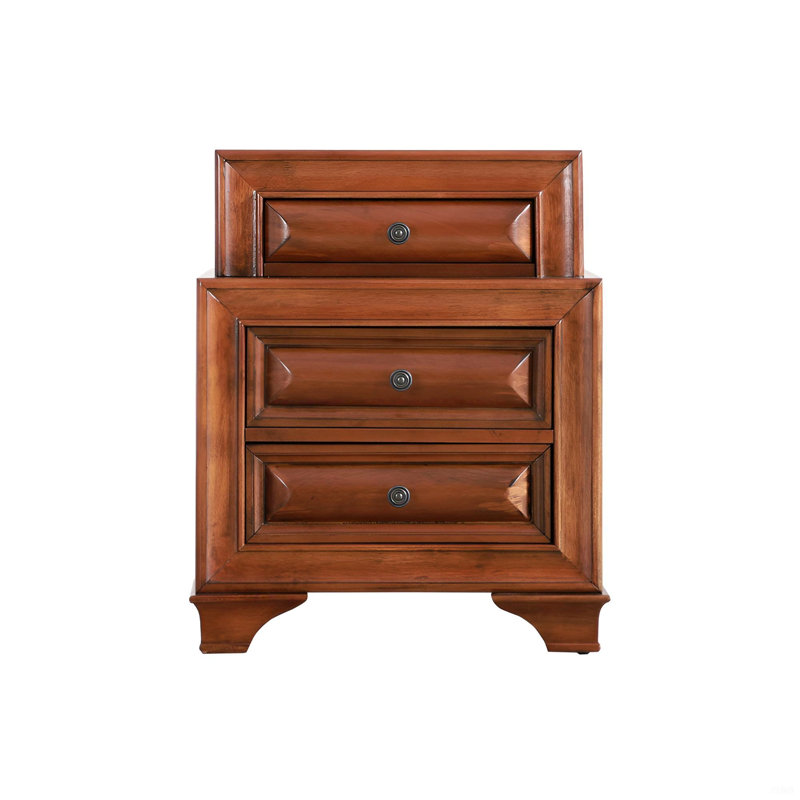 Charming Oak Nightstand With Curved Fronts