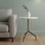 Table de bout ovale blanche et dorée 20 po-914212758