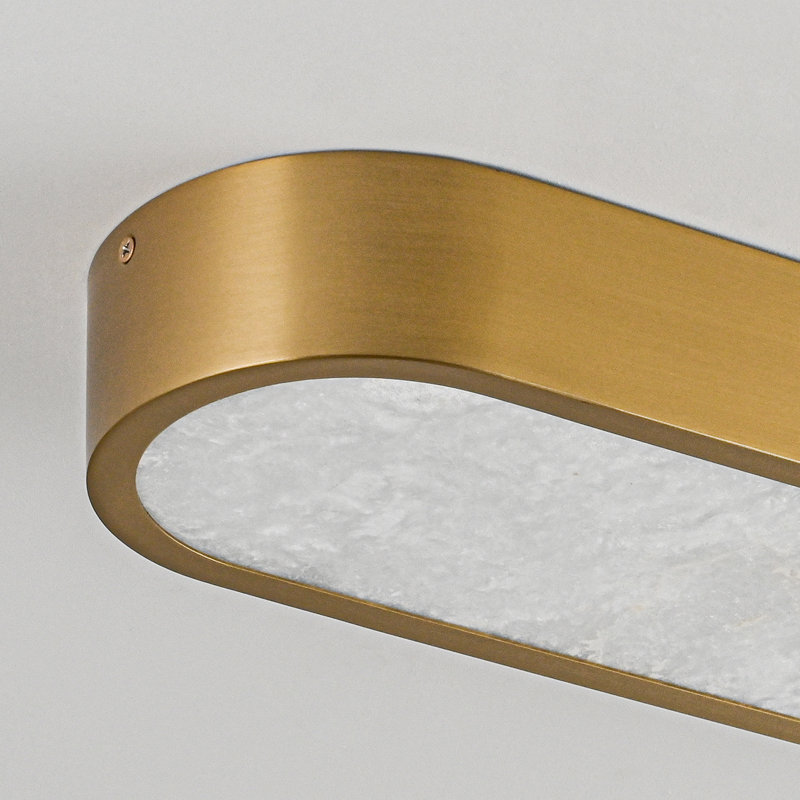 1 - Light Alabaster Led Flush Mount, Gold