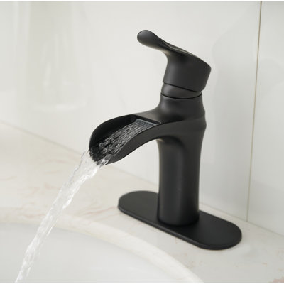 Waterfall Single Hole Single-Handle Low-Arc Bathroom Faucet