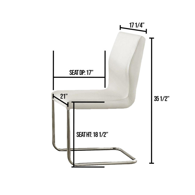 Chaise d’appoint rembourrée blanche Engelbert