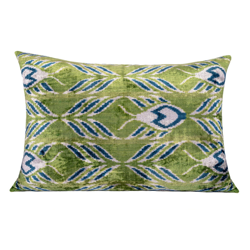 Damask and Geometric Feather Throw Pillow