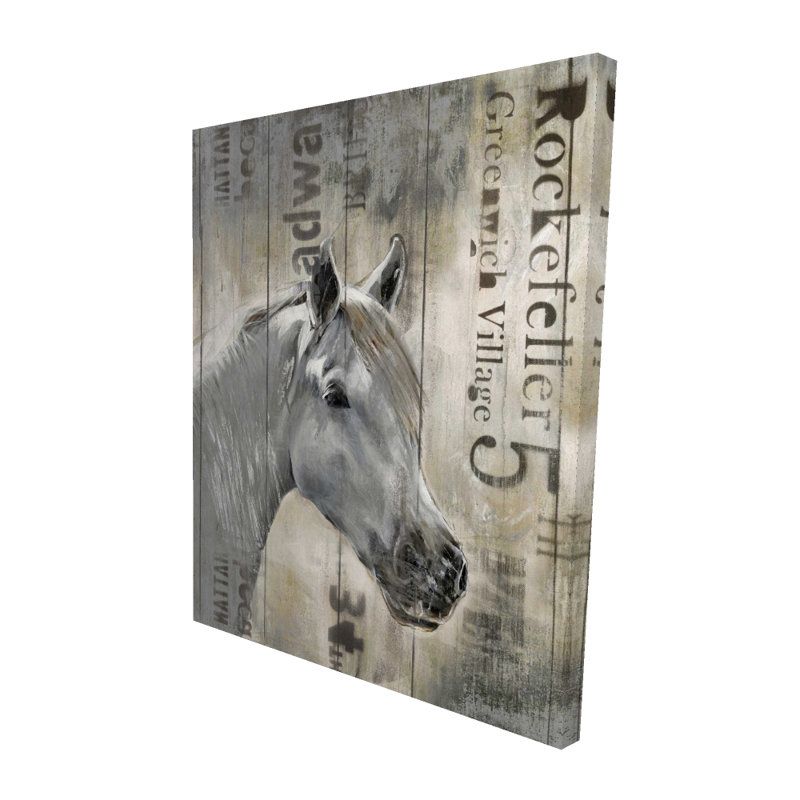Cheval blanc rustique - Toile de ferme pour la décoration intérieure