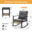Yardgrace 3-Piece Outdoor Rocking Bistro Set With Cushions & 2-tier Coffee Table-180874952