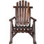Chaise berçante de patio en bois de pin brun, conception lombaire ergonomique, finition lisse pour une belle chaise berçante, soutien du bas du dos, assemblage rapide et facile