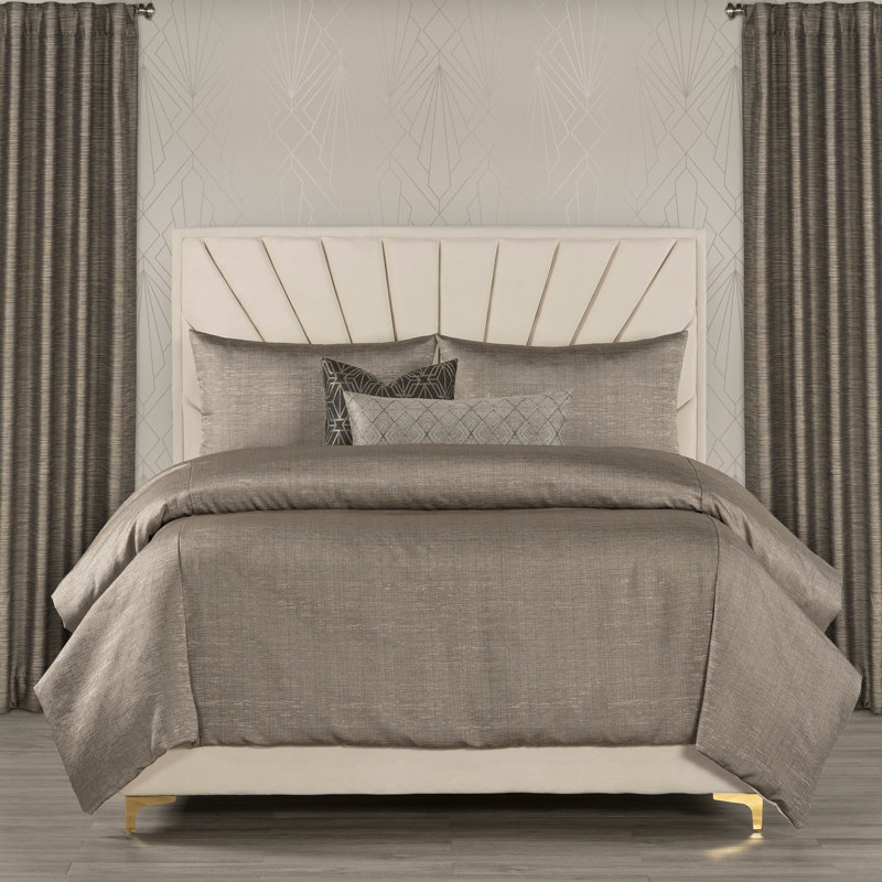 Linen Weave Duvet Cover & Insert Set, Cal.King Duvet Cover & Insert + 2 King Shams, Steele Gray