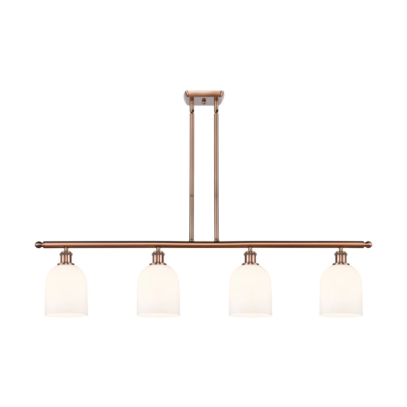 Odaniel 4 - Light Kitchen Island Pendant, Gloss White, Antique Copper