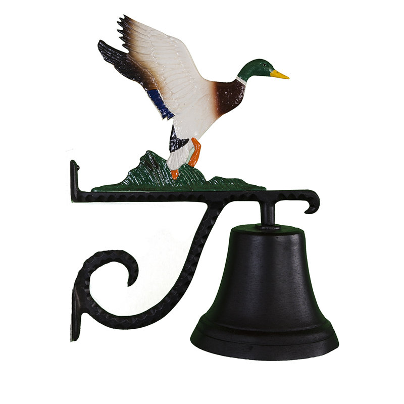 Cast Weather Resistant Metal Animals Bell, Brown/Blue