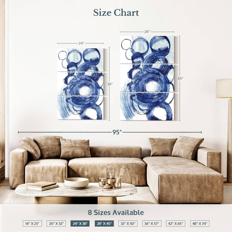 Étude du cercle bleu Avery II, H 38 po x l 24 po