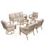 Ensemble de conversation pour 7 personnes avec coussins