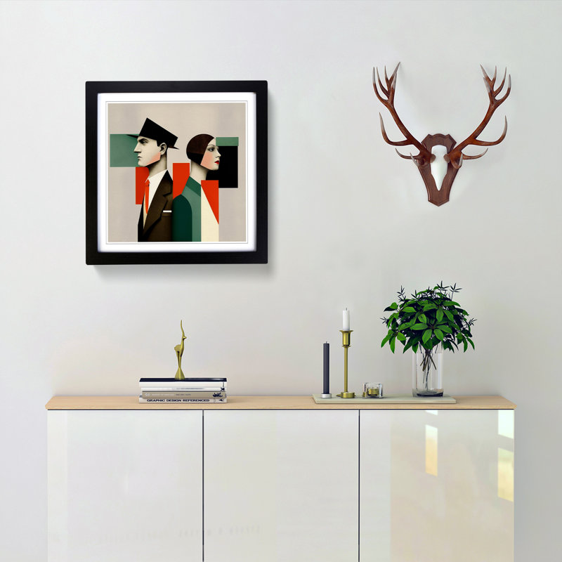 Lovers Suprematism - Framed Print, Black