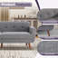 Delanie Cattaleya 78" Mid Century Modern Square Arms Linen Upholstered Sofa-2145373159