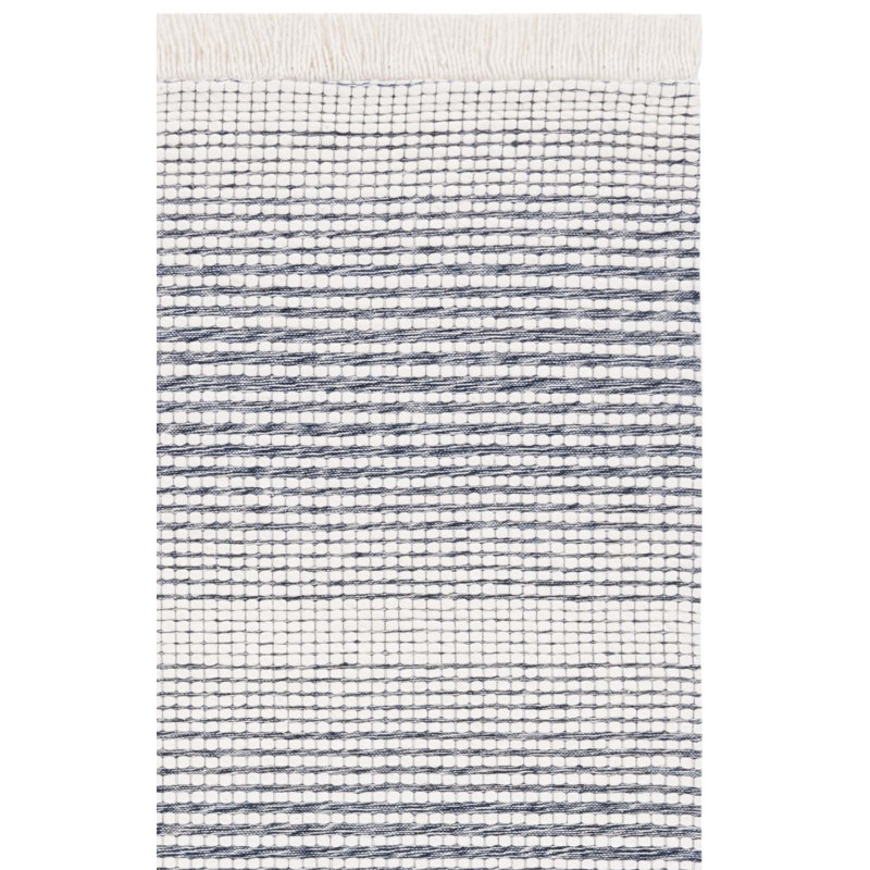 Tapis ivoire / bleu marine en laine tissé à la main Marbella, Rectangle de 5 pi x 8 pi
