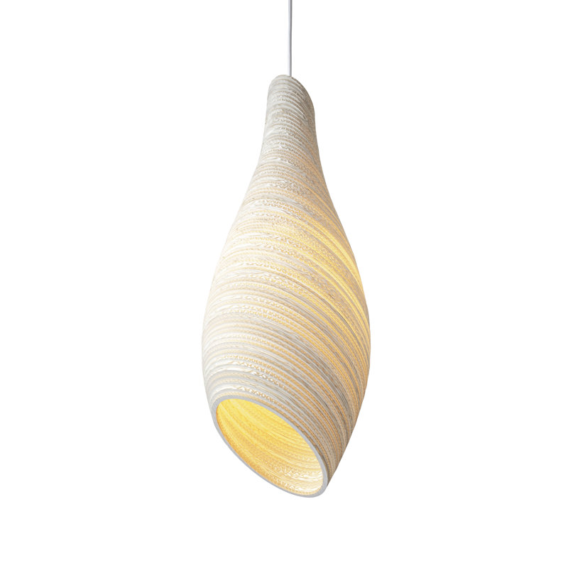 Scraplights Organic Nest Recycled Cardboard Pendant Light, 33" H x 13" W x 13" D, Natural