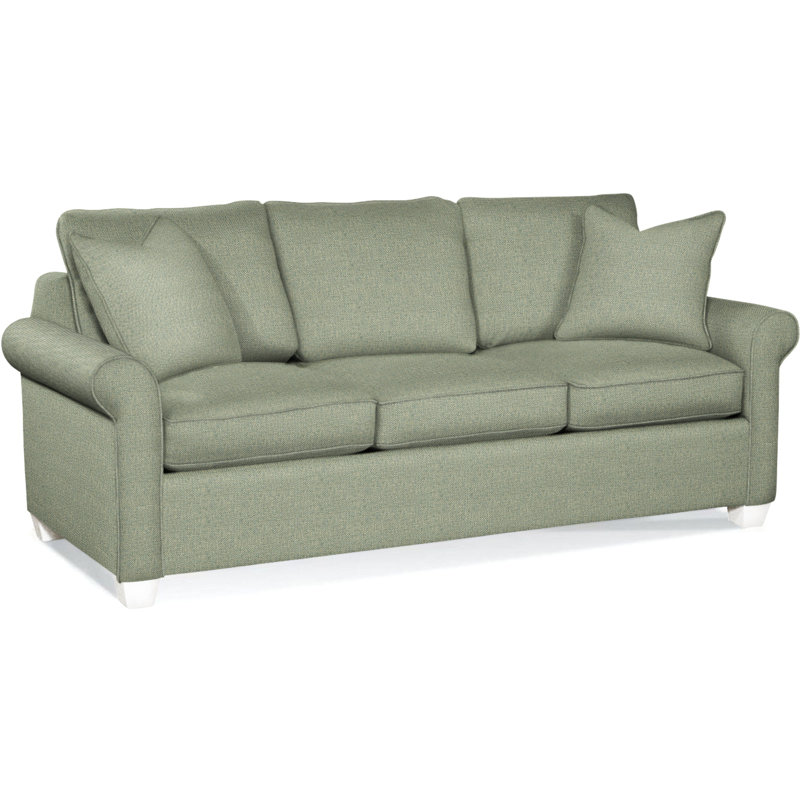 Park Lane Sofa, Green Performance Fabric; 0851-54, Frost White Finish